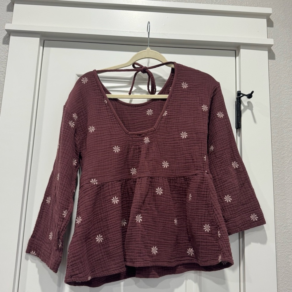 Madewell Cotton Embroidered Top Sz XS - Picture 4 of 4